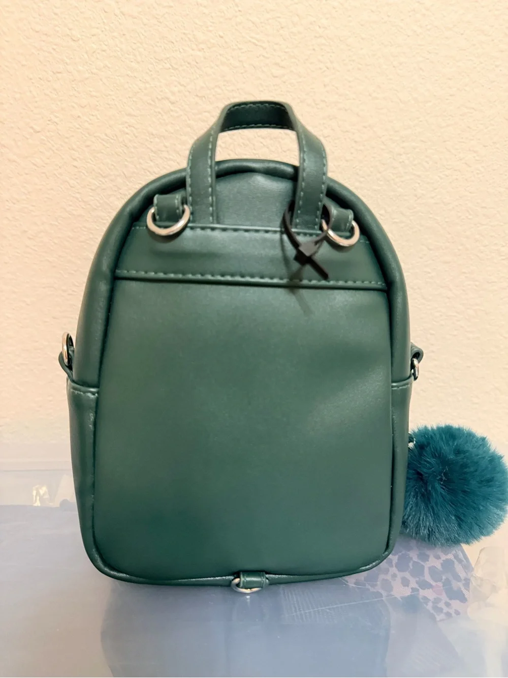 Harry Potter Slytherin mini backpack, faux leather, forest green, NEW